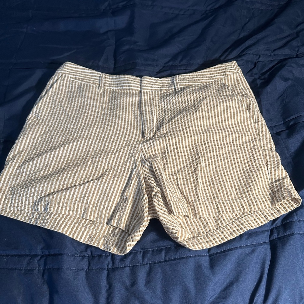 Tan striped shorts a new day brand size 14